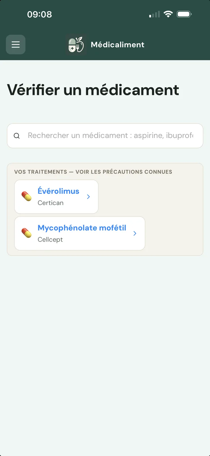 Vérifier un médicament